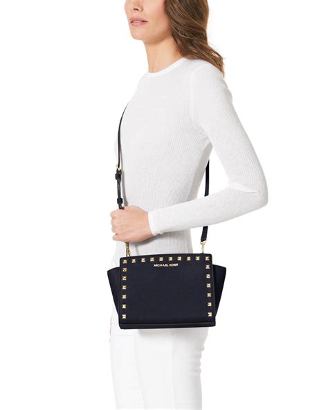 michael kors selma stud messenger crossbody|Michael Kors Selma Stud Medium Messenger .